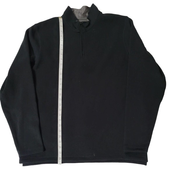 Wrangler Authentics Size Large Quarter Zip Black Pullover Sweater Sweatshirt - Picture 3 of 8